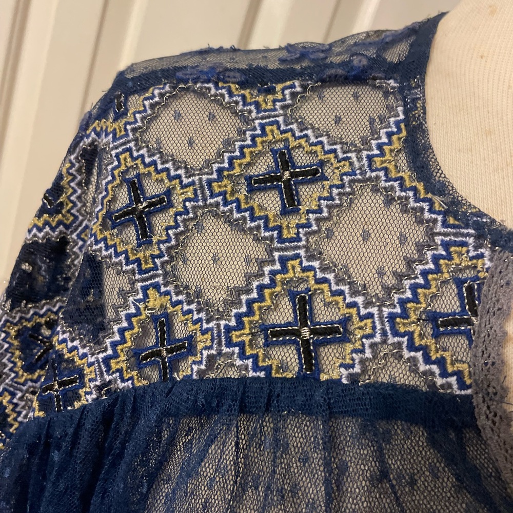 Navy Blue sheer top